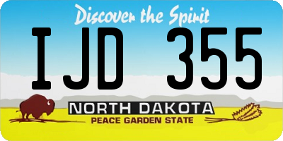 ND license plate IJD355