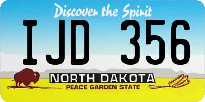 ND license plate IJD356