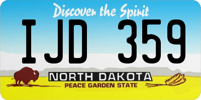 ND license plate IJD359
