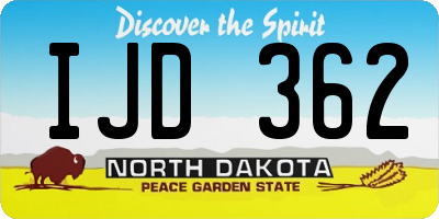 ND license plate IJD362