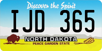 ND license plate IJD365