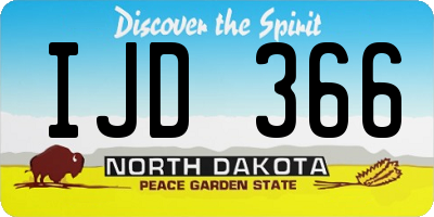 ND license plate IJD366