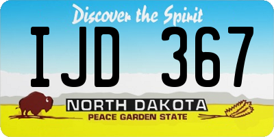 ND license plate IJD367