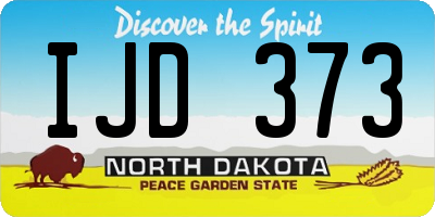ND license plate IJD373