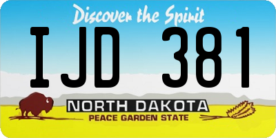 ND license plate IJD381