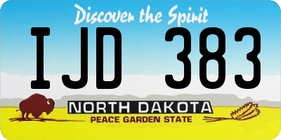 ND license plate IJD383