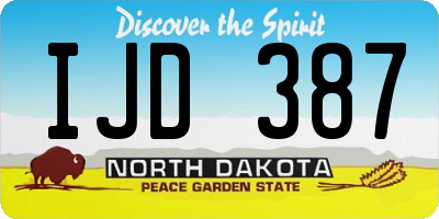 ND license plate IJD387
