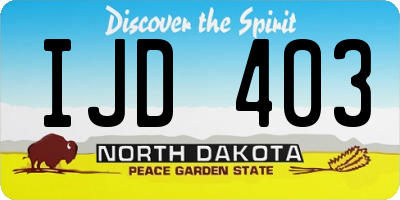 ND license plate IJD403