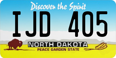 ND license plate IJD405
