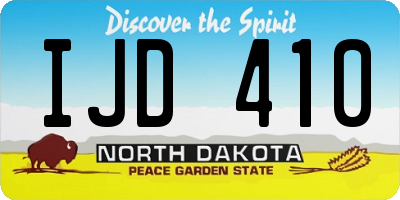ND license plate IJD410