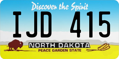 ND license plate IJD415