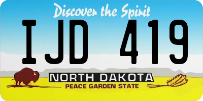 ND license plate IJD419