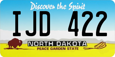 ND license plate IJD422