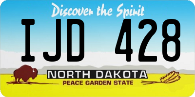 ND license plate IJD428