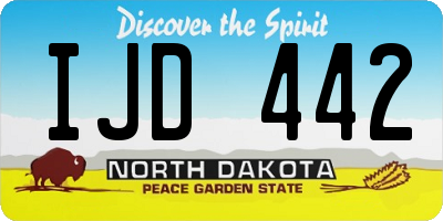 ND license plate IJD442