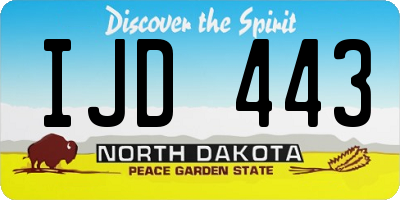 ND license plate IJD443