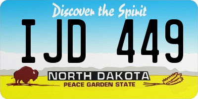 ND license plate IJD449