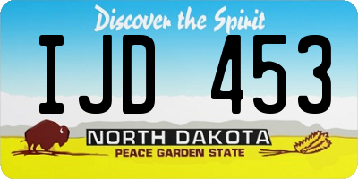 ND license plate IJD453