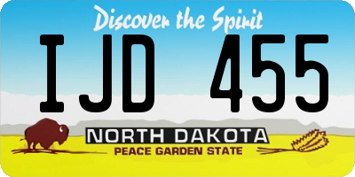 ND license plate IJD455