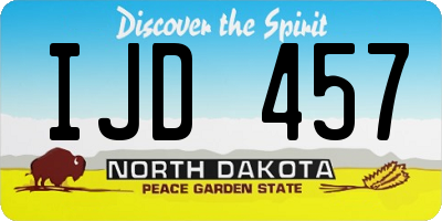 ND license plate IJD457