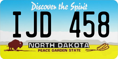 ND license plate IJD458