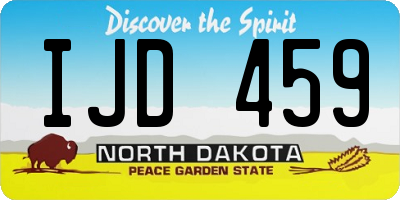 ND license plate IJD459