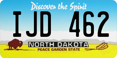 ND license plate IJD462