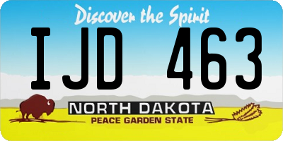 ND license plate IJD463