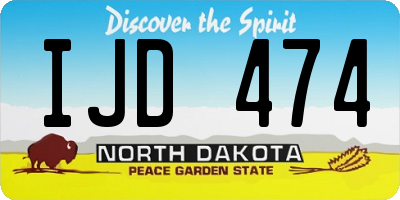ND license plate IJD474