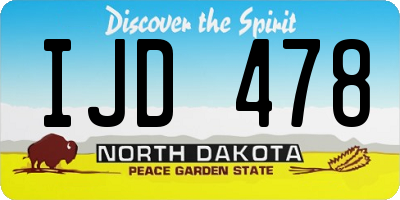 ND license plate IJD478
