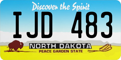 ND license plate IJD483