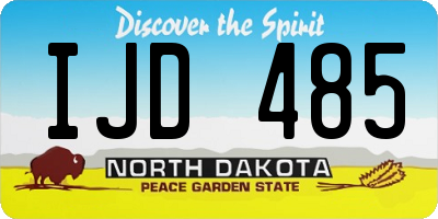 ND license plate IJD485