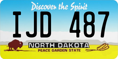 ND license plate IJD487