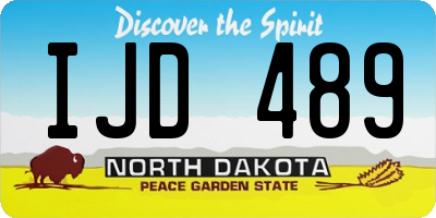 ND license plate IJD489
