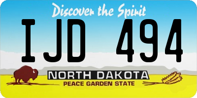 ND license plate IJD494