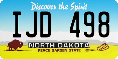 ND license plate IJD498
