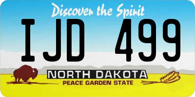 ND license plate IJD499