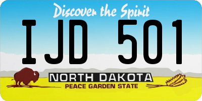 ND license plate IJD501