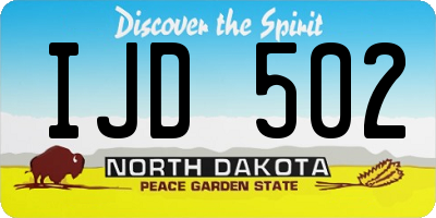 ND license plate IJD502
