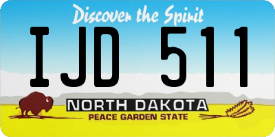 ND license plate IJD511