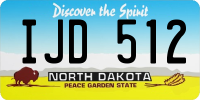 ND license plate IJD512