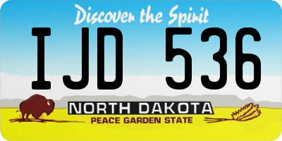 ND license plate IJD536