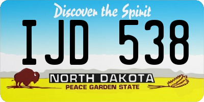 ND license plate IJD538
