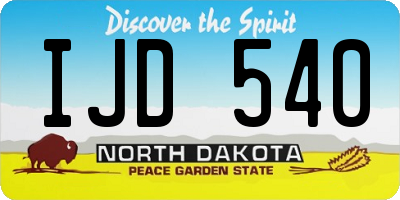 ND license plate IJD540