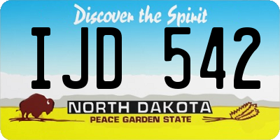 ND license plate IJD542