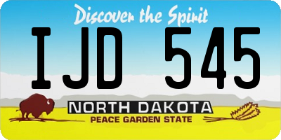 ND license plate IJD545