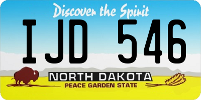 ND license plate IJD546