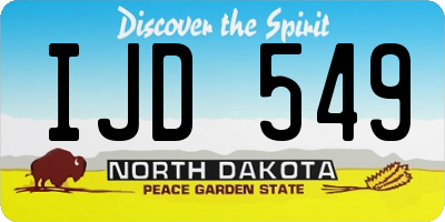 ND license plate IJD549