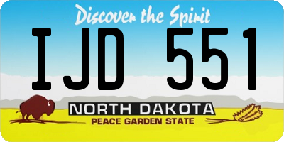 ND license plate IJD551