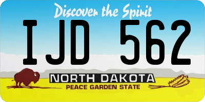 ND license plate IJD562